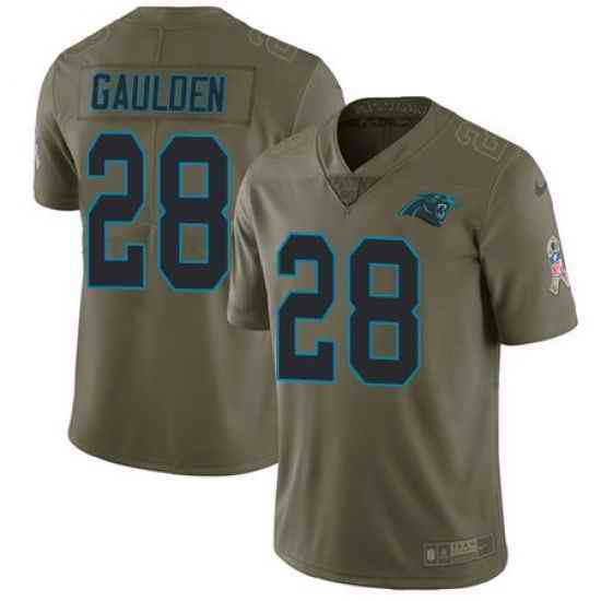 Nike Panthers #28 Rashaan Gaulden Olive Mens Stitched NFL Limited 2017 Salute To Service Jersey